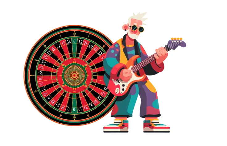 Roulette und Rockmusik im Rolling Slots Casino